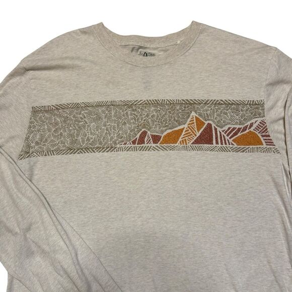 PrAna Men's Beige Long Sleeve Crew Neck T-Shirt Spell Out Sleeve Size XXL - Picture 2 of 8